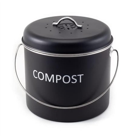 Hanseküche Poubelle à compost de cuisine 5 l - Poubelle de qualité supérieure pour déchets organiques avec 2 filtres à charbon a