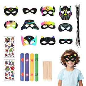 MINISOISO 12 Pcs Masque à Gratter Enfant