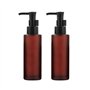 Vipolishtry Lot de 2 flacons de voyage en verre dépoli ambré avec bouchon à pompe noir pour cosmétiques