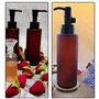 Vipolishtry Lot de 2 flacons de voyage en verre dépoli ambré avec bouchon à pompe noir pour cosmétiques, maquillage, émulsions, 