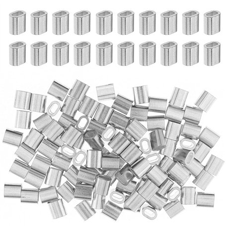 Prmape 100 Pièces Manchons en Aluminium Clips