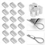 Prmape 100 Pièces Manchons en Aluminium Clips, Ferrules en Aluminium de Câble Métallique, Ovales Manchons de Presse en Aluminium