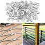 Prmape 100 Pièces Manchons en Aluminium Clips, Ferrules en Aluminium de Câble Métallique, Ovales Manchons de Presse en Aluminium