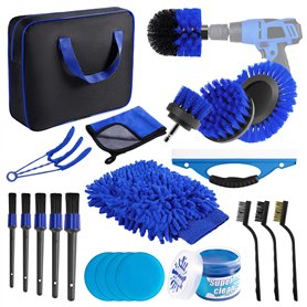 Carehabi Kit Nettoyage Voiture 22 Pièces Brosse Nettoyage Voiture Kit Nettoyage Voiture Interieur Exterieur Accessoire Voiture