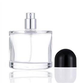 Enslz Flacon pulvérisateur cosmétique rechargeable en verre avec atomiseur de pulvérisation (noir
