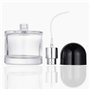 Enslz Flacon pulvérisateur cosmétique rechargeable en verre avec atomiseur de pulvérisation (noir, 100 ml)