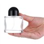 Enslz Flacon pulvérisateur cosmétique rechargeable en verre avec atomiseur de pulvérisation (noir, 100 ml)