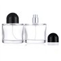 Enslz Flacon pulvérisateur cosmétique rechargeable en verre avec atomiseur de pulvérisation (noir, 100 ml)