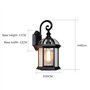 Rétro Étanche Lumière Appliques Extérieure Lampe murale Noir Fonte D'aluminium Et Verre Lanterne Murale E27 Jardin Maison Entrée
