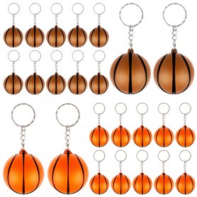 24 Pcs Porte-clés de Mini Basketball Porte-Clés de Faveur de Basketball Balles Anti-Stress de Basketball Cadeau d’Équipe de Bask