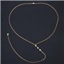 Yheakne Collier de Fond en Cristal Doré CZ Y Lariat - Chaîne Longue Strass - Bijoux de Corps pour Mariée, Femmes et Filles - Mét