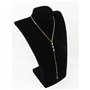 Yheakne Collier de Fond en Cristal Doré CZ Y Lariat - Chaîne Longue Strass - Bijoux de Corps pour Mariée, Femmes et Filles - Mét