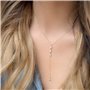 Yheakne Collier de Fond en Cristal Doré CZ Y Lariat - Chaîne Longue Strass - Bijoux de Corps pour Mariée, Femmes et Filles - Mét