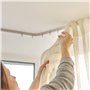 YOLOUP Kit de Rail de Rideau Plafond, 3.5M Rail de Plafond Pliable, Rail de Rideau Flexible avec 26 Crochet de rideau et 26 Poul