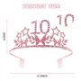 olyee Couronne Anniversaire 10 Ans avec Écharpe Satin Happy Birthday et Cake Topper Anniversaire Glitter Rose Or Décoration de G