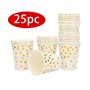 25Pcs / Set 9 Oz Gobelets En Papier Estampillé à Pois Doré Ensemble De 25Pcs Gobelet En Papier à Gobelets Jetables DoréS Gobelet