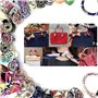 TKKUCE 10PCS Foulard Femmes en Satin de Soie Bandanas Cheveux Echarpe Carré Multi-motifs, Accessoires de Coiffure avec Poignée P
