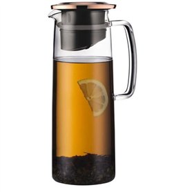 Pichet infuseur en verre - BODUM - Biasca - Couvercle cuivre avec filtre - 1.2 l - Transparent