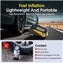 Gonfleur de pneu portable – Pompe à air CC 12 V pour pneus de voiture avec jauge numérique LCD 150 PSI et lumière LED d'urgence,