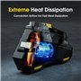 Gonfleur de pneu portable – Pompe à air CC 12 V pour pneus de voiture avec jauge numérique LCD 150 PSI et lumière LED d'urgence,