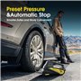 Gonfleur de pneu portable – Pompe à air CC 12 V pour pneus de voiture avec jauge numérique LCD 150 PSI et lumière LED d'urgence,