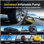 Gonfleur de pneu portable – Pompe à air CC 12 V pour pneus de voiture avec jauge numérique LCD 150 PSI et lumière LED d'urgence,