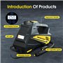 Gonfleur de pneu portable – Pompe à air CC 12 V pour pneus de voiture avec jauge numérique LCD 150 PSI et lumière LED d'urgence,