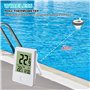 Thermomètre Piscine Flottant, Thermomètre de Piscine Numérique, Thermomètre Numérique Sans Fil avec écran LCD, Thermomètre Intér