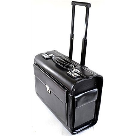 Valise de voyage à roulettes unisexe pour exécution/professionnel/professionnel Noir