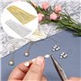 Aiguilles Tige Clous a Tete 1200 pièces Épingles à œil Laiton Épingle à Oeil Épingles à Tête de Boule Dorée épingles à Œil en Ac