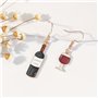 GTYHH 1 Paire De Boucles d'oreilles en Verre De Vin Rouge Et 1 Porte-Clés en Verre De Vin Rouge, Boucles d'oreilles Intéressante