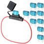 WMYCONGCONG Porte-fusible en ligne robuste Porte-fusible à lame de calibre 10 avec 10 fusibles 60AMP