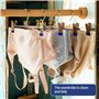Lot de 20 Cintres pour Pantalonen Métal, Environ 30cm Cintre Pantalon, avec 2 Pinces Amovibles, avec Crochet Rotatif à 360°,Conv