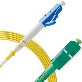 BEYONDTECH Jarretière Optique LC a SC OS1 Monomode Simplex (1 Mètre) - Cordon de Brassage Câble Fibre Optique UPC/APC - 9/125 (L