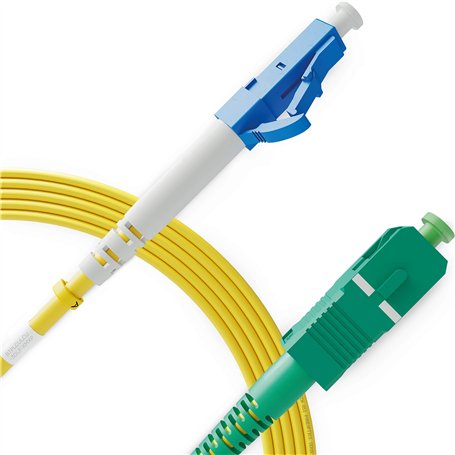 BEYONDTECH Jarretière Optique LC a SC OS1 Monomode Simplex (1 Mètre) - Cordon de Brassage Câble Fibre Optique UPC/APC - 9/125 (L