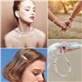 Relota 1400Pcs Perles pour Bracelet 7 X 4 mm, A-Z Blanc Perles Lettres Alphabet et Colorée Coeur Beads avec 2 Fil Elastique, pou
