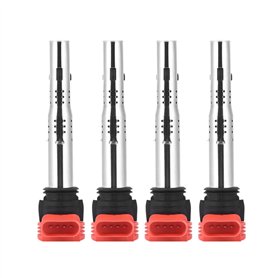 Hlyjoon 4 Pièces Système de Bobine d'Allumage pour Voiture A4 A5 A6 A7 Q5 SQ5 Q7 R8 S4 S5 A3 TT TTS 06E905115E 07K905715F 06H905