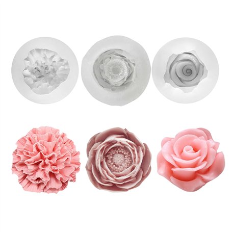 Lot de 3 Moules à Bougies en Silicone