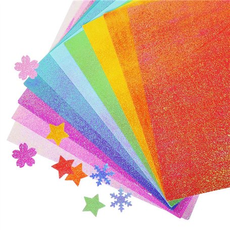 UCEC Lot de 50 feuilles de papier cartonné pailleté pour bricolage