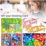 UCEC Lot de 50 feuilles de papier cartonné pailleté pour bricolage, emballage cadeau d'anniversaire, décoration de fête, scrapbo