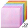 UCEC Lot de 50 feuilles de papier cartonné pailleté pour bricolage, emballage cadeau d'anniversaire, décoration de fête, scrapbo