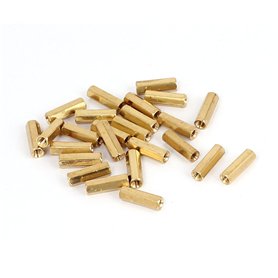 sourcing map Entretoise Hexagonale Écrou Filetage Femelle M3 x 15mm Laiton 25Pcs