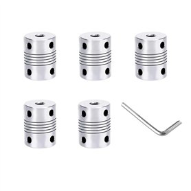QitinDasen 5 Pièces 3D Imprimante Alliage Aluminium Flexible Arbre Accouplement 5 mm à 8 mm
