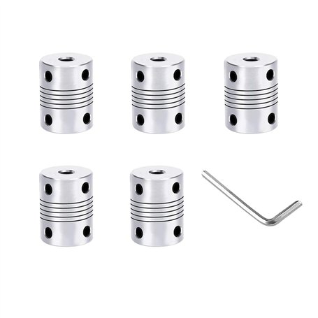 QitinDasen 5 Pièces 3D Imprimante Alliage Aluminium Flexible Arbre Accouplement 5 mm à 8 mm