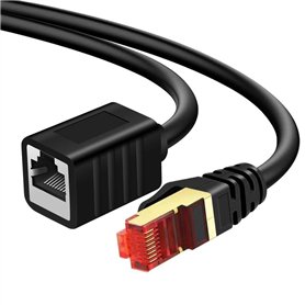 Yeung Qee Câble d'extension Ethernet 12 m blindé réseau Cat7 Ethernet RJ45 Connecteurs mâles vers femelles 12 m