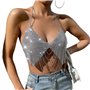 SAKNYUFO Luxueux collier chaîne en aluminium argenté chaîne de poitrine bikini - accessoire de plage tendance pour les fêtes et 