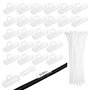 50 organiseurs etiquette cable de câbles en nylon étanches avec étiquettes transparentes et serre câbles en nylon adaptés pour l