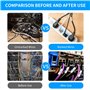 50 organiseurs etiquette cable de câbles en nylon étanches avec étiquettes transparentes et serre câbles en nylon adaptés pour l