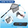 Epuisette Peche, Telescopique Pliante avec Manche Extensible en Aluminium pour Truite Carpe Poisson Chat Pratique pour Kayak Bat