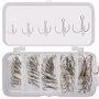 ANCLLO Lot de 50 hameçons triples en acier à haute teneur en carbone solides et pointus pour appâts durs en eau salée et eau dou